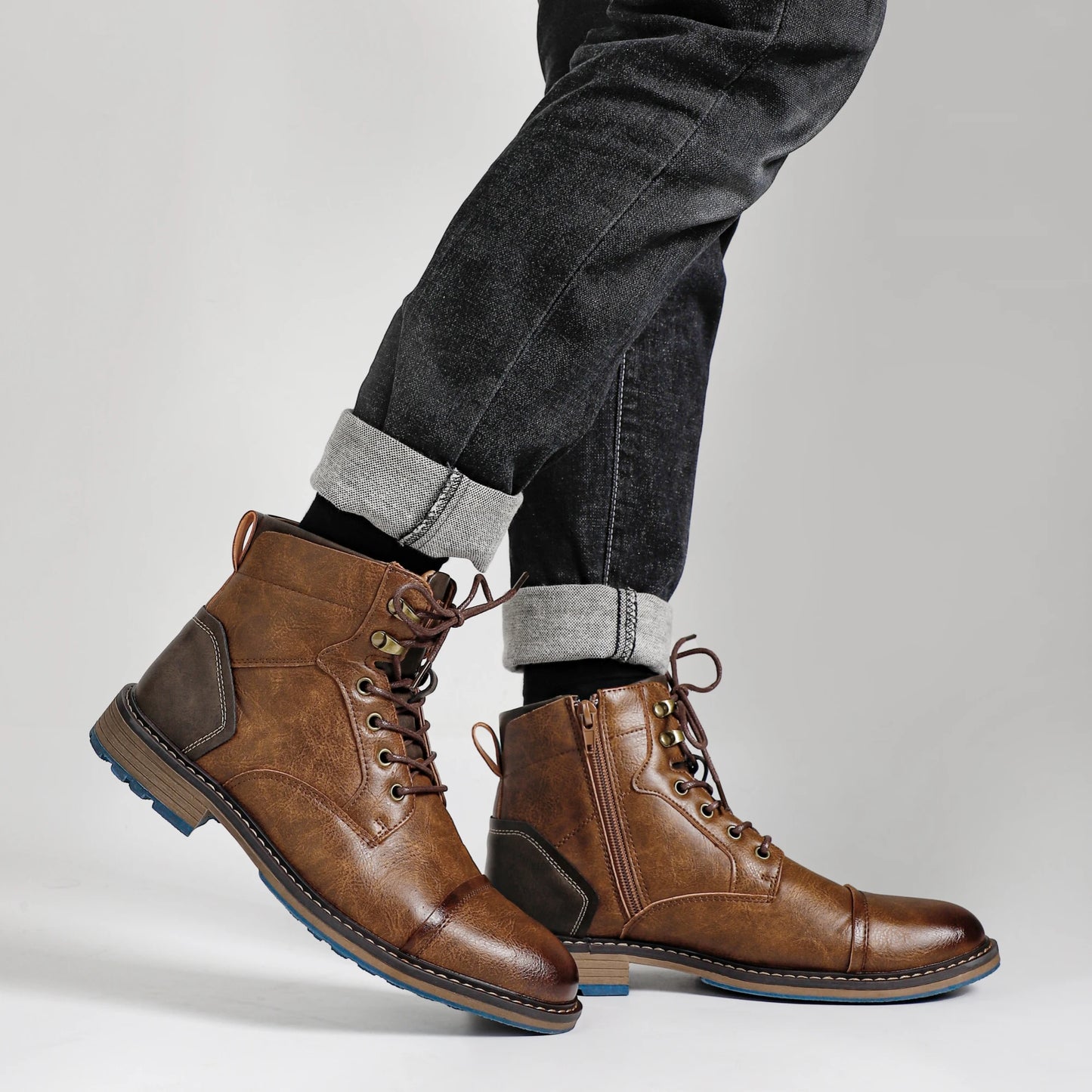Size 8-13 Retro Men Boots 2025 Fashion Comfortable Spring Leather Boots