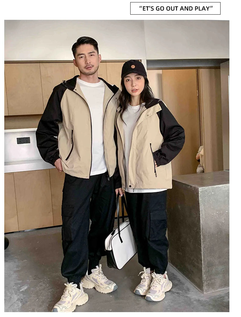Autumn 2024 New Famliy Outdoor Clothes Fashion Korean Style Dad Mom and Daughter Son Matching Tops Zip Jacket Cargo Pants Outfit