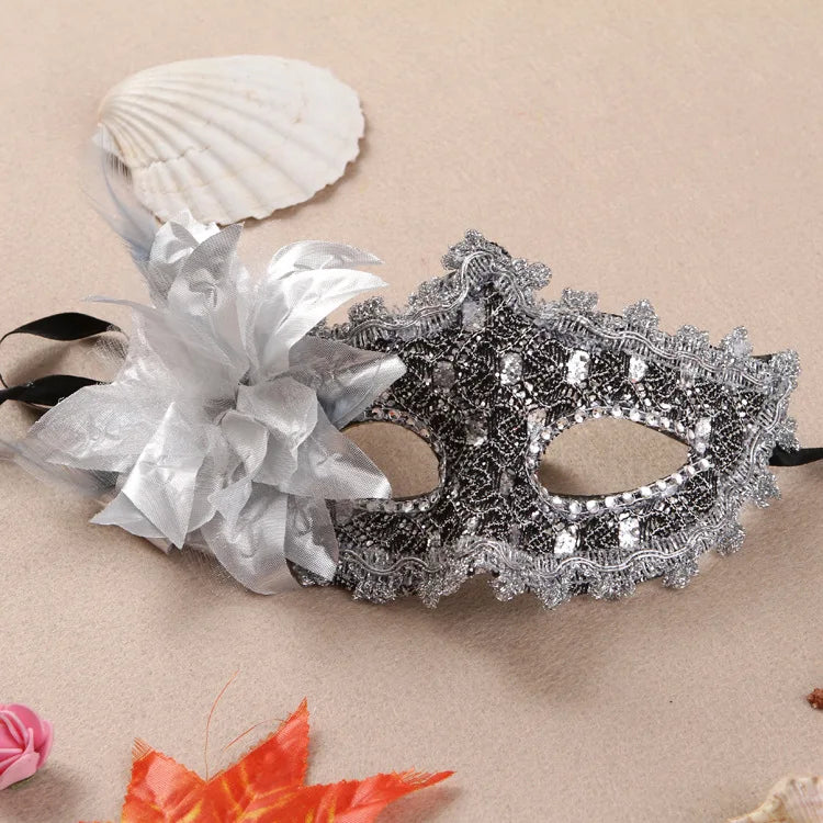 Wedding Masquerade Masks Halloween Makeup Lace Venetian Black Costume Party Vintage Lady Eye Mask Cosplay Fancy Party Dress