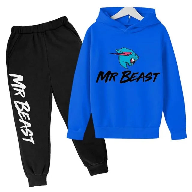 Children Kids Casual  Long Sleeve Hoodie Pullover Sweatshirt Tracksuit Jogger Sweatpants Unisex Sweatsuit Set