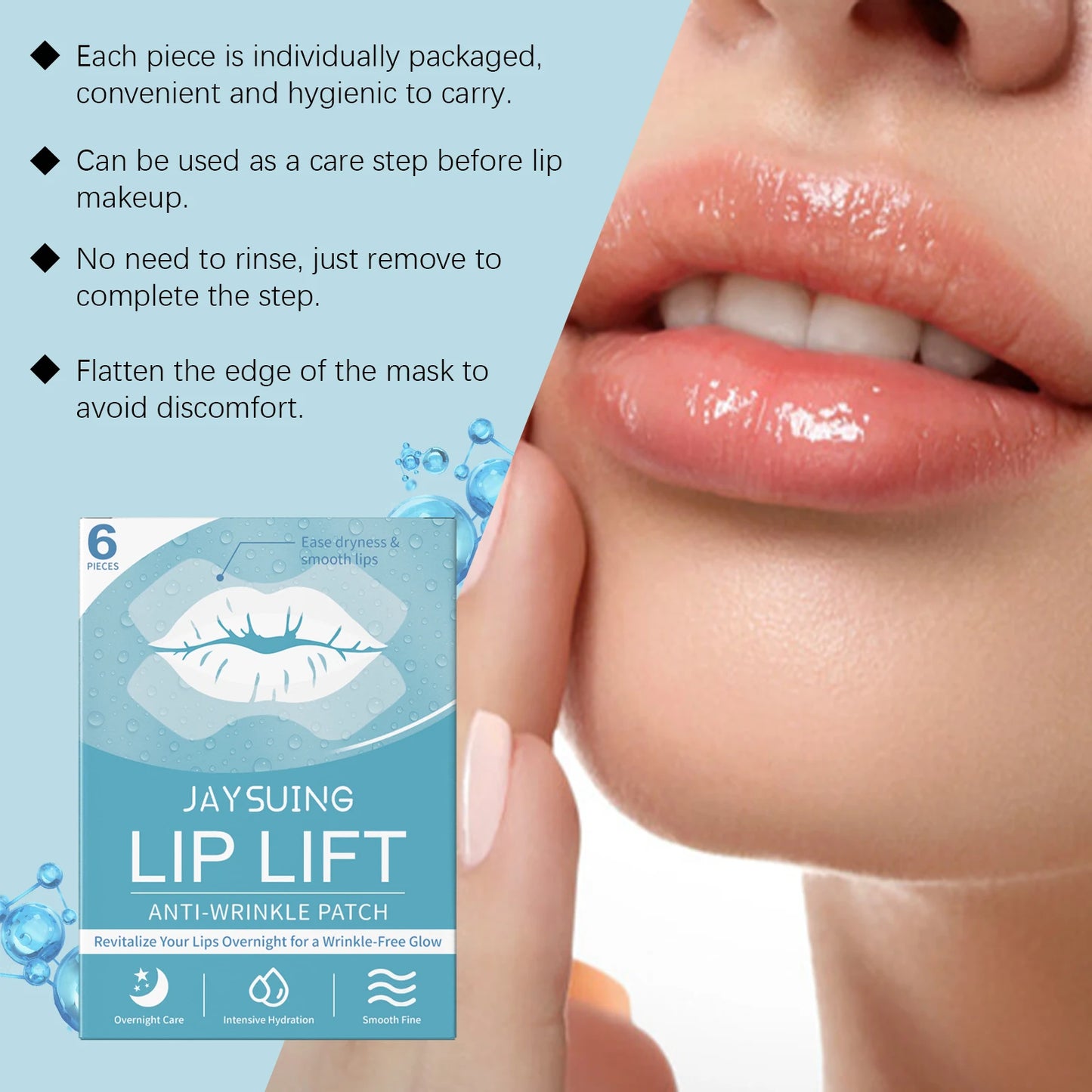 Anti Wrinkle Stickers for Lip Moisturizes Smooth Lifting Skin Fade Fine Lines Enhance Elasticity Improve Sagging Smile Lip Patch