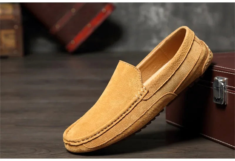 Suede Leather Man Loafers Luxury 2025 Casual Shoes For Men Boat Shoes Handmade Men Slipon Driving Shoes Male Moccasins Zapatos