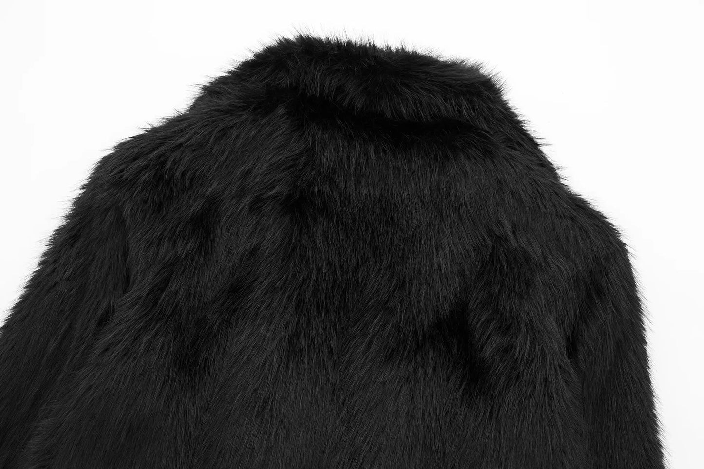 HH 2025 Winter Coats For Women Fashion New Faux Fur Long Sleeves Loose Coat Female Versatile High Street Women's Cardigan