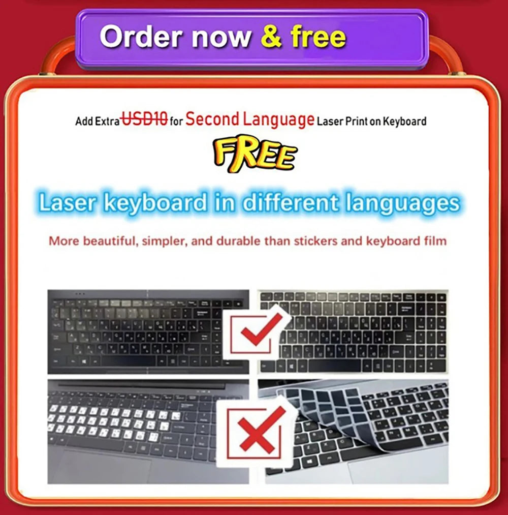 Laptop Intel N5095 15.6 Inch 32GB RAM 2TB SSD DDR4 Windows 11 Fingerprint Unlock Backlit Keypad HD Camera BT4.2 Computer PC