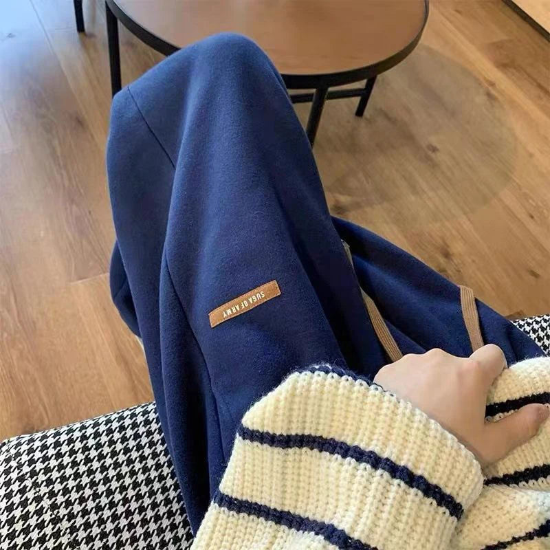 Fleece Sweatpants Women Winter Warm Casual Harem Pants Korean Fashion All Match Loose Thick Warm Trousers Female Autumn New