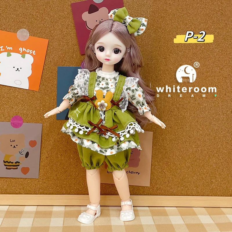 New 30cm BJD Doll High Beauty Asian Girl Toy For Chilren Retro Classic Wedding Dress Lolita Noble Rabbit Holiday Birthday Gift