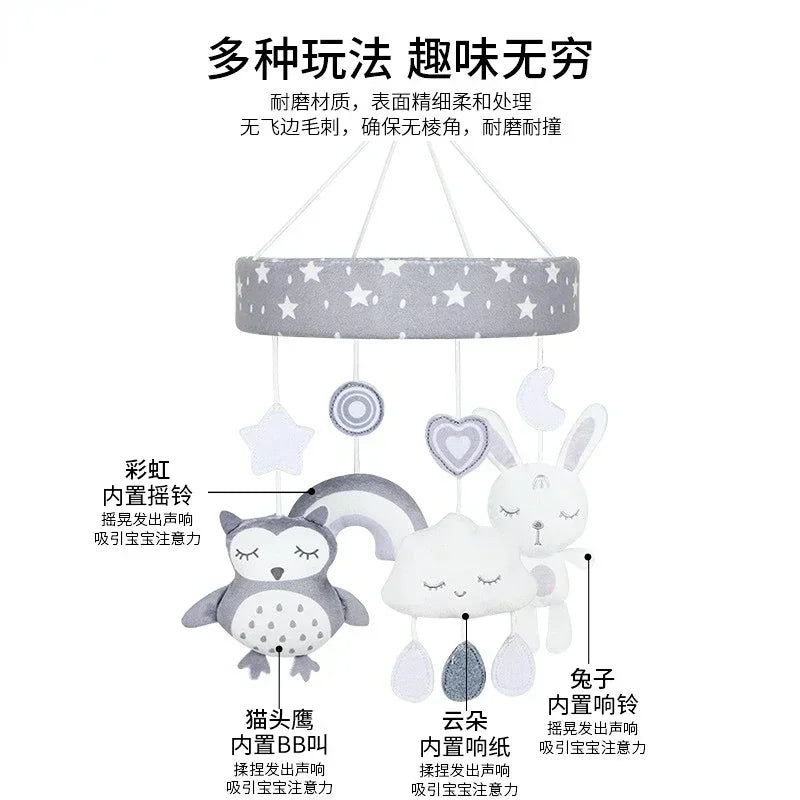 Baby Crib Mobiles Rattles Music Educational Toys Bed Bell Carousel for Cots Infant Baby Toys 0-12 Months for Newborns Gifts New