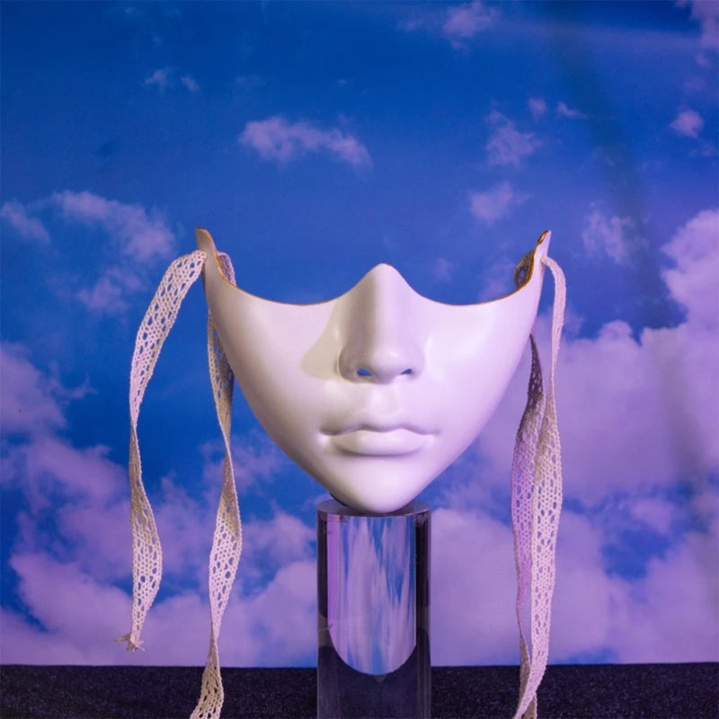 8 Styles Masquerade Beauty Mask Halloween Costume Accessories Women Aesthetics Mask Party Cosplay Prop Half Face Cover for Adult