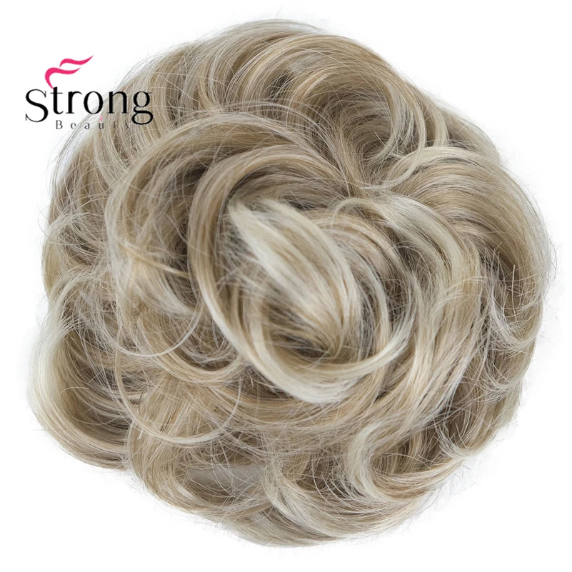 Synthetic Messy hair piece Daily Use Donut Chignon Scrunchies Fake Elastic Hairpiece Blonde Brown Bun For Women