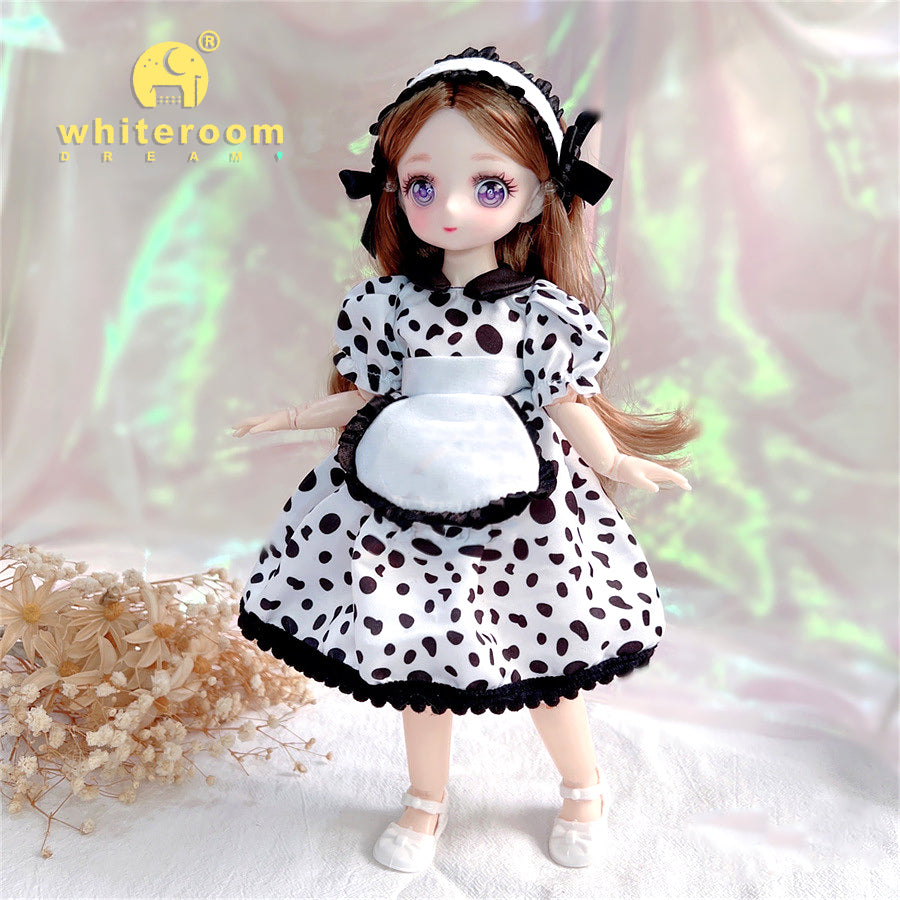 New 30cm BJD Doll High Beauty Asian Girl Toy For Chilren Retro Classic Wedding Dress Lolita Noble Rabbit Holiday Birthday Gift