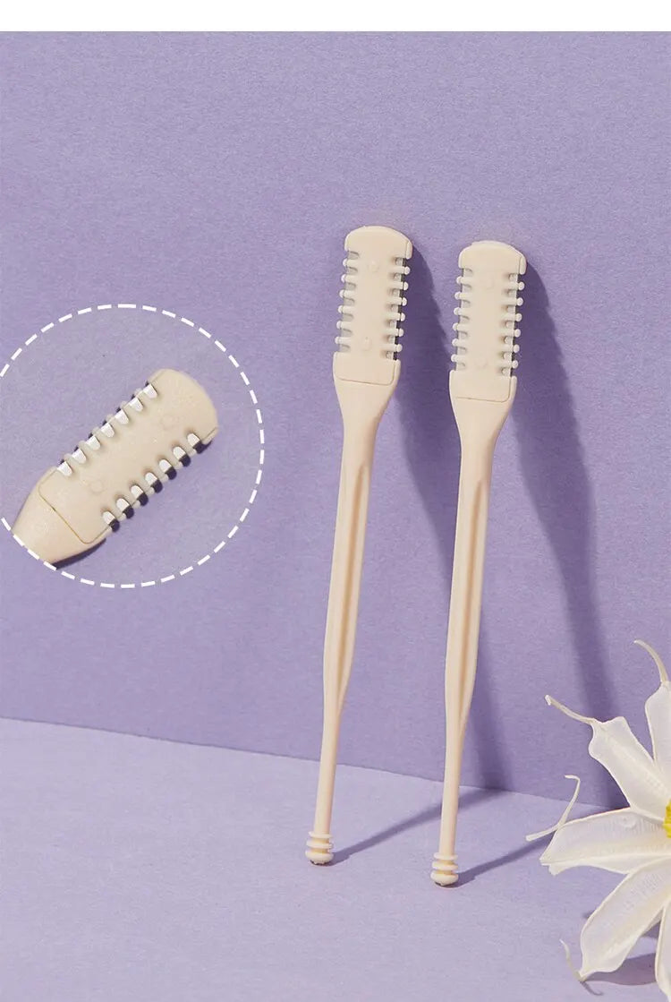 GECOMO Comb Nose Hair Trimmer Nose Hair Scraper Clean Nose Hair Trimmer Shaving Scissors Two Packs