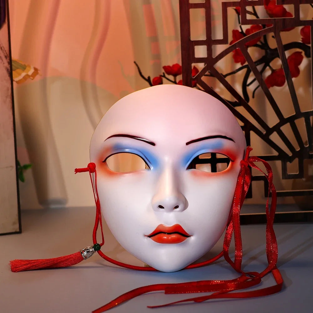 Adult Party Mask Hand Painted Makeup Full Face Carnival Queue Mask Kabuki  Masquerade  For Carnival Mardi Gras Cosplay