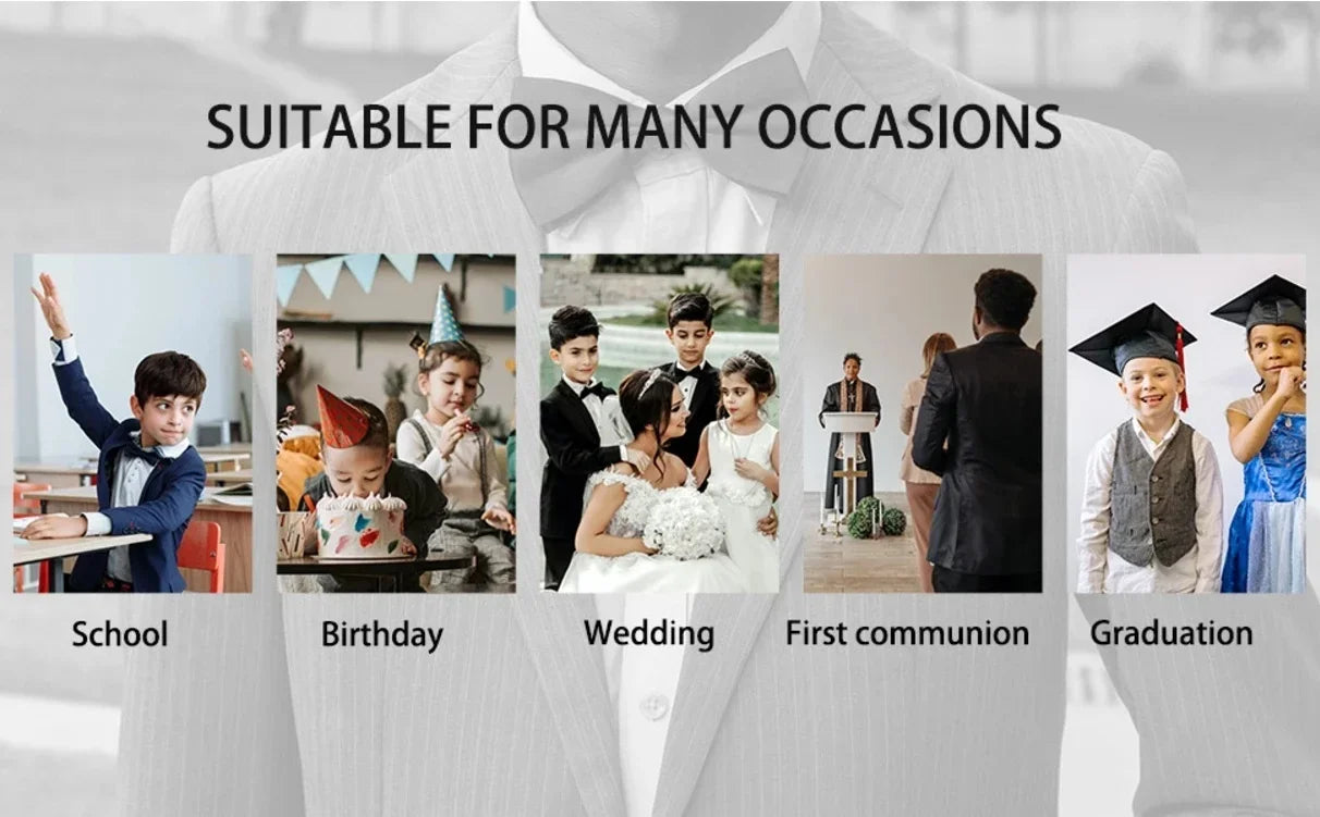 Children Boys Formal Suits Outfit Elegant 1-10Years Kids Boys Wedding Suit Little Boys Blazer +Pants 2Pcs Clothing 7 To 8 Years