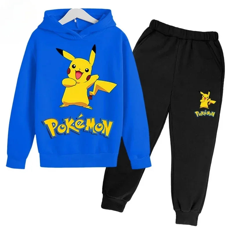 New Brand Cartoon Printed Sport Sweatshirt+Pants 2pcs Set Spring Autumn Kids Boy Girl Clothing Casual Hoodie Teen Sportsuit