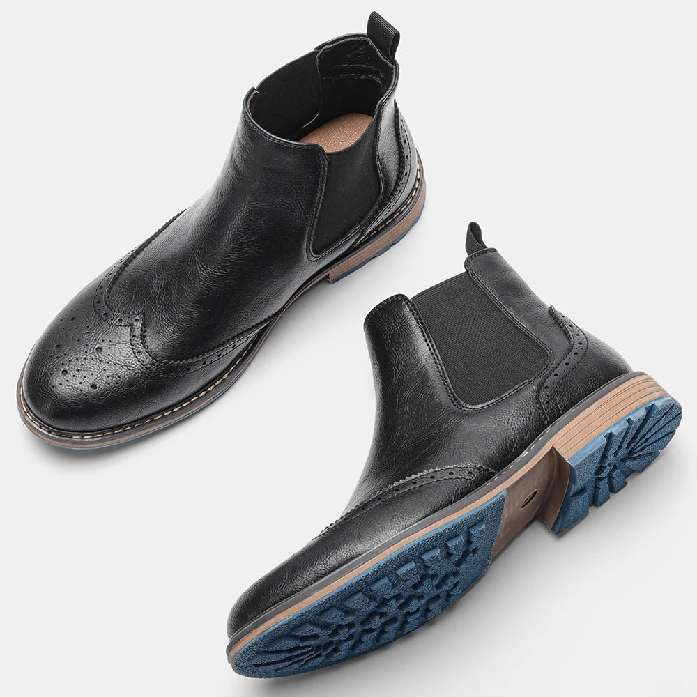 Size 8-13 Retro Men Boots 2025 Fashion Comfortable Spring Leather Boots