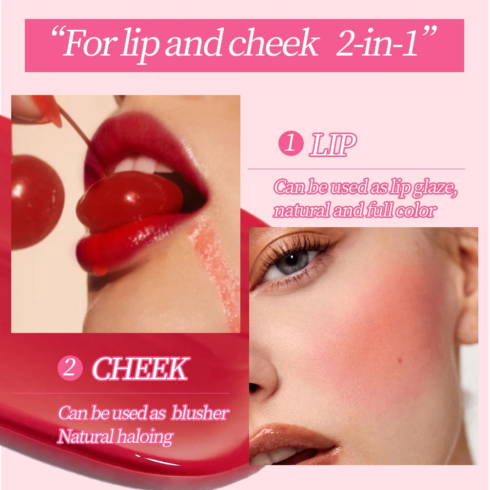 QIBEST Mirror Lip Glaze Water Lipgloss Sexy Red Lip Tint Liquid Lipstick Long-lasting Moisturizing Natural Beauty Lips Cosmetics
