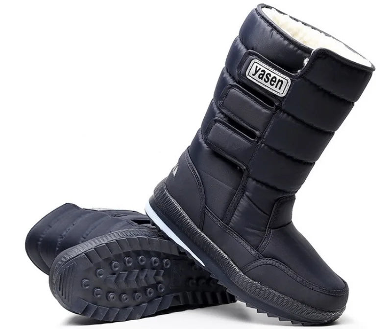 Men's Mid-calf Snow Boots Winter Plush Warm Cotton Boot Fashion Casual High Top Boots for Men Non-slip Platform Boots Big Size47