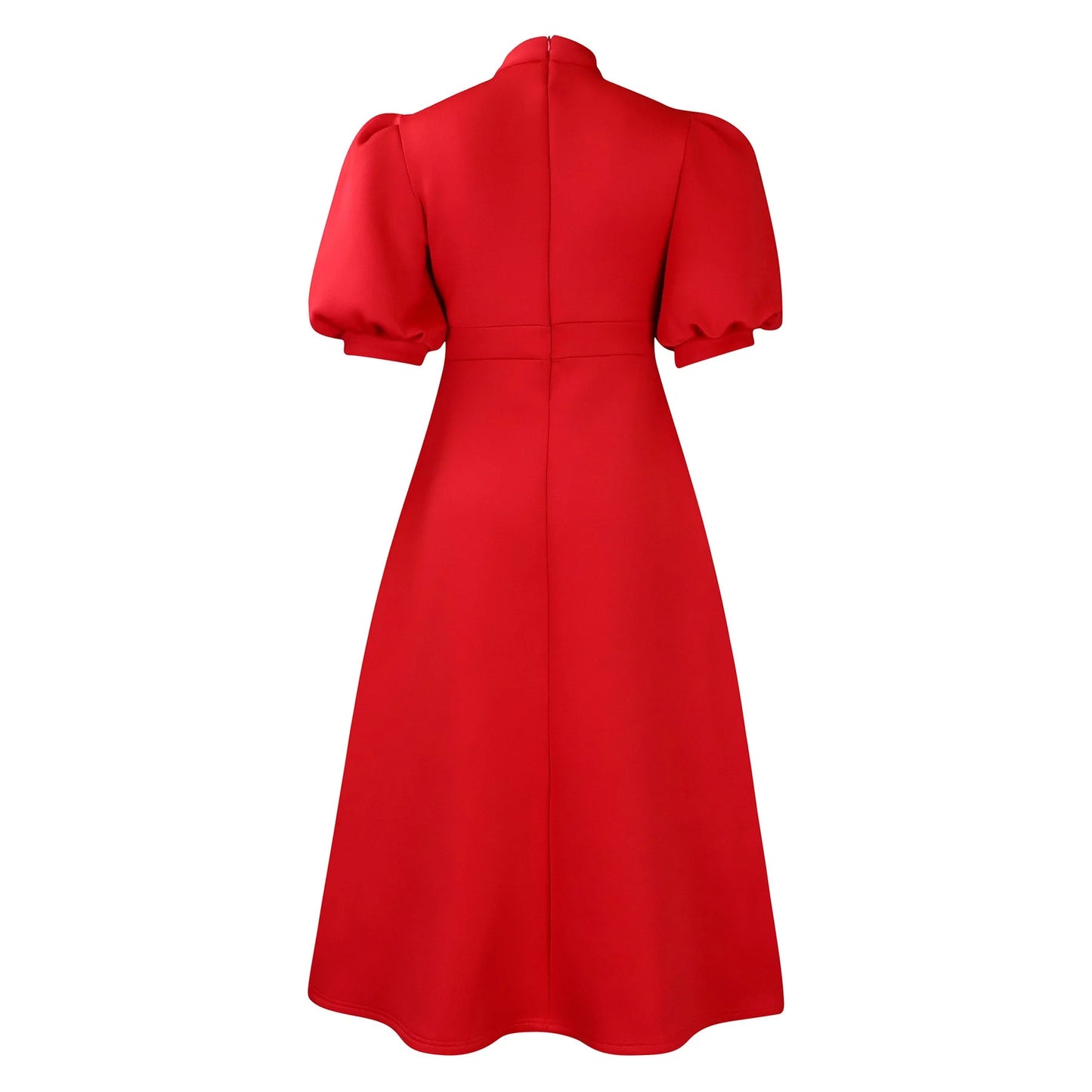 Elegant Party Dresses for Woman 2024 Luxury Bow Collar Short Sleeve High Waisted A Line Pleated Ankle Length Birthday Party Robe