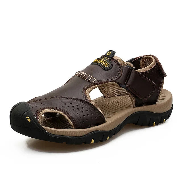 Leather Men Sandals Summer Shoes 2023 New Plus Size Mens Sandals Fashion Casual Outdoor Beach Slippers Breathable Wading Shoes