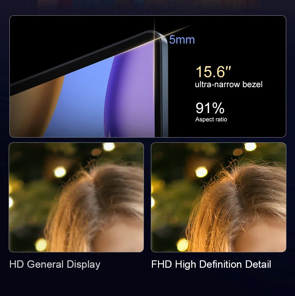 15.6" Laptop Computer Intel Celeron N4000 Notebook PC Fingerprint Unlock Windows 11 Pro 16GB DDR4 512GB 1TB SSD HD 1080P Laptops