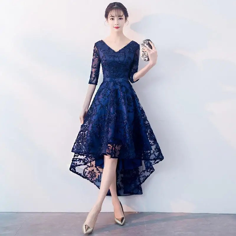 New Short Evening Dress Fashion Off The Shoulder Robe  Soiree Short Front Long Back Prom Dresses Elegant Vestidos Customized
