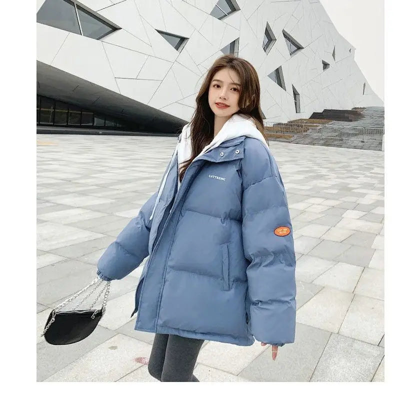 Couple style cotton coat Internet celebrity trend new fake two-piece cotton coat winter windproof warm cotton jacket