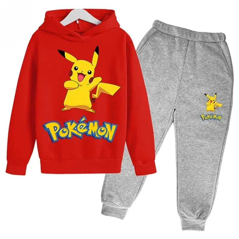 New Brand Cartoon Printed Sport Sweatshirt+Pants 2pcs Set Spring Autumn Kids Boy Girl Clothing Casual Hoodie Teen Sportsuit