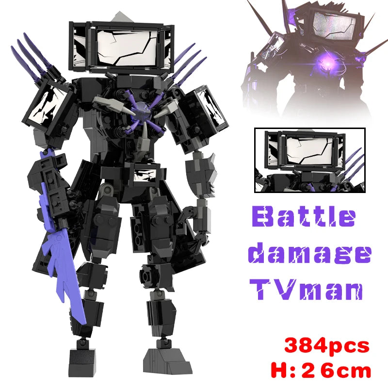 New Skibidi Toilete Building Block Titan Clock Man 2.0 TVman Speakerman Drill Man Bricks Model Toys for Kid Birthday Easter Gift