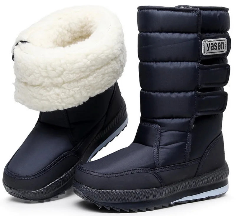 Men's Mid-calf Snow Boots Winter Plush Warm Cotton Boot Fashion Casual High Top Boots for Men Non-slip Platform Boots Big Size47