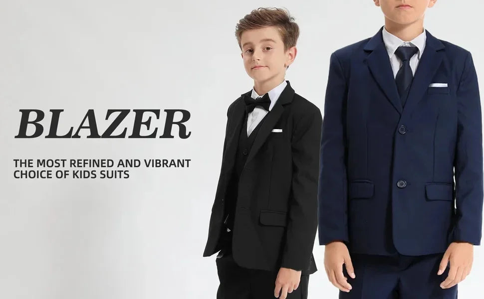 Children Boys Formal Suits Outfit Elegant 1-10Years Kids Boys Wedding Suit Little Boys Blazer +Pants 2Pcs Clothing 7 To 8 Years