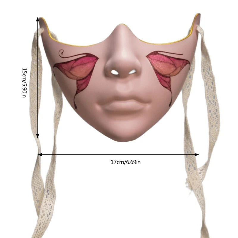 8 Styles Masquerade Beauty Mask Halloween Costume Accessories Women Aesthetics Mask Party Cosplay Prop Half Face Cover for Adult