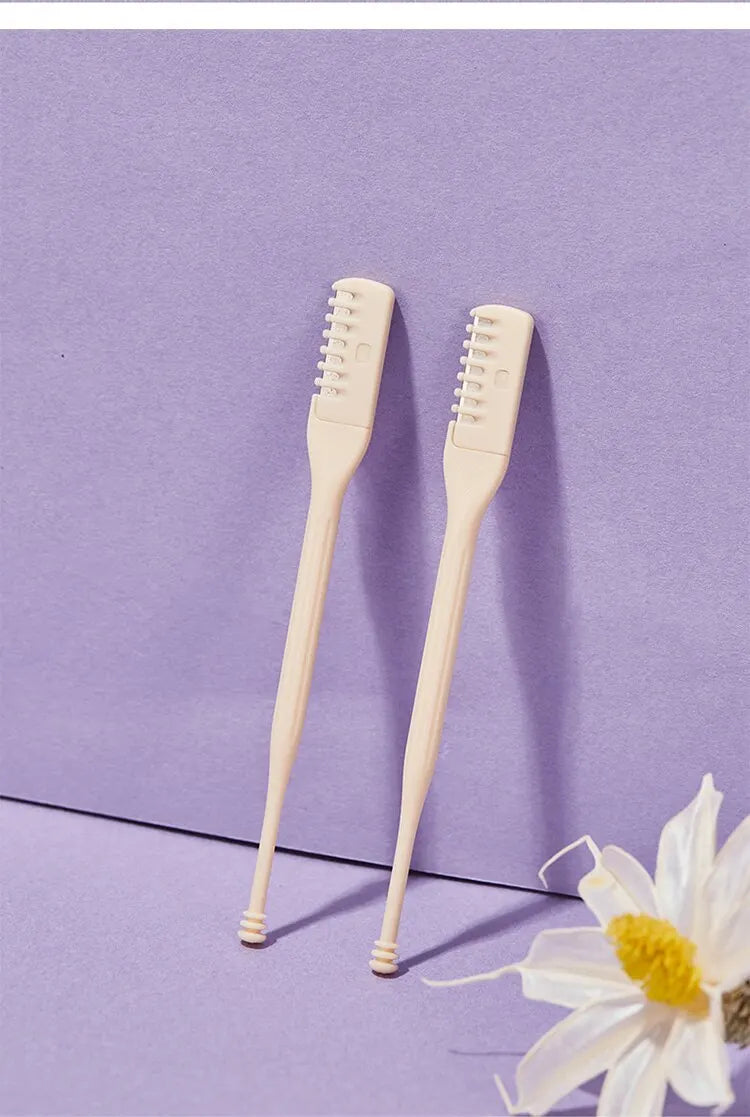 GECOMO Comb Nose Hair Trimmer Nose Hair Scraper Clean Nose Hair Trimmer Shaving Scissors Two Packs