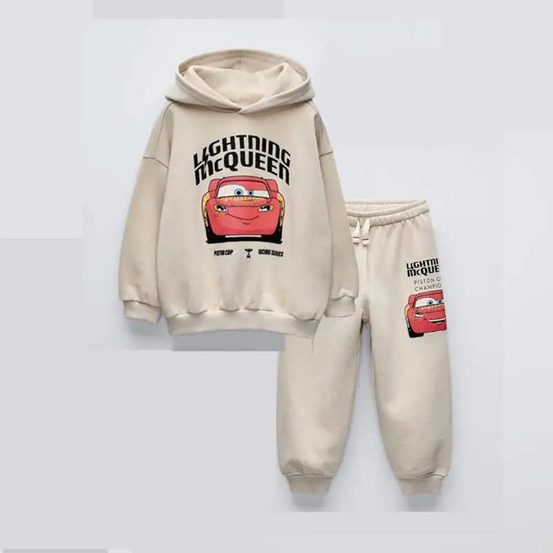 Hooded Tops Solid Color Sweatpants 2Piece/Set Outer Wear Kids Fashion Casual Long Sleeve Suits Cartoon Hoodies Loose Pants Child