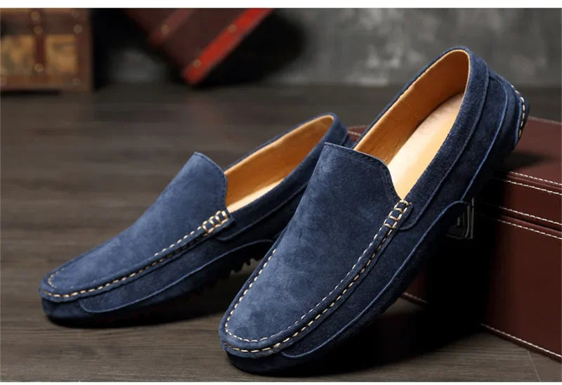 Suede Leather Man Loafers Luxury 2025 Casual Shoes For Men Boat Shoes Handmade Men Slipon Driving Shoes Male Moccasins Zapatos