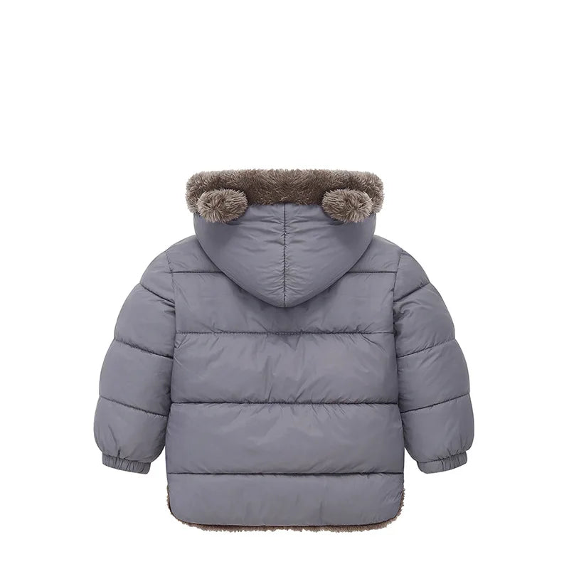 Winter Boys Girls Down Coats Kids Plush Velvet Jackets Children Thick Hooded Outerwear Baby Toddler Autumn Winter Padded Clothes