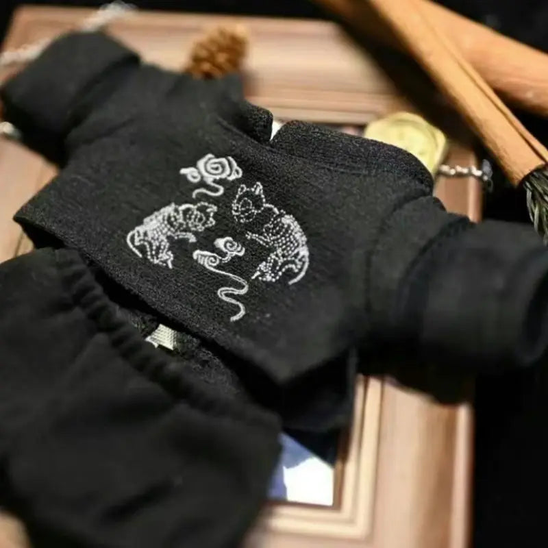 Aciton 20cm Cotton Doll Clothes Ancient Style Set Black Handsome and Cool Replacement Clothing Suit Animation Cosplay Peripheral