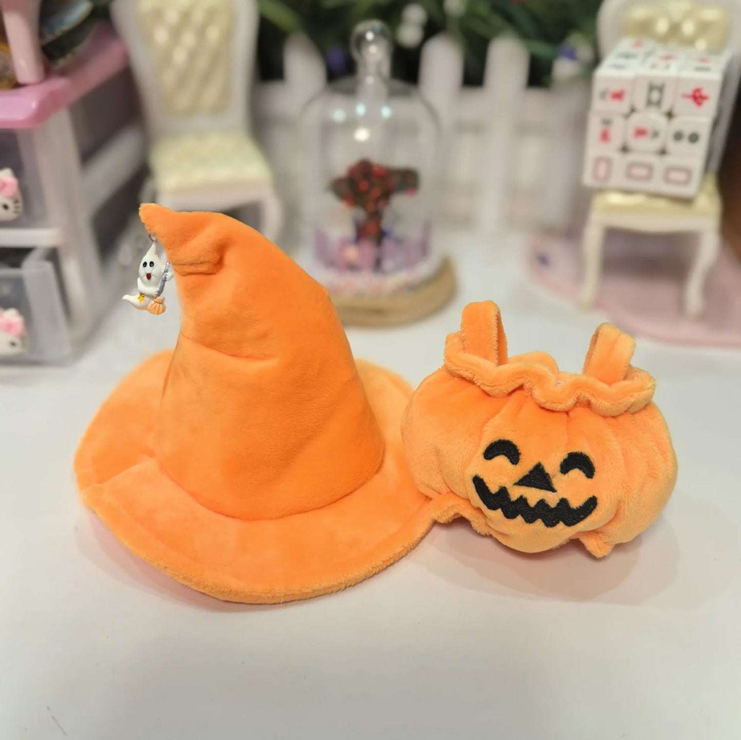 For 17cm Labubu Doll Christmas & Halloween Bundle Santa Suit Pumpkin Costume Seasonal Gift Set Ropa Labubu Accessory