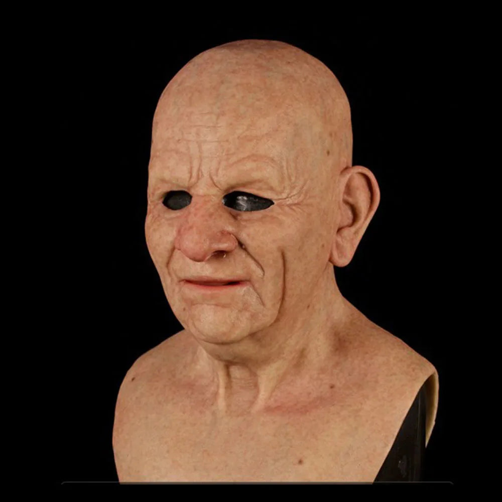 Old man, old man, face wig, old man mask, young man's headgear, handsome man's mask