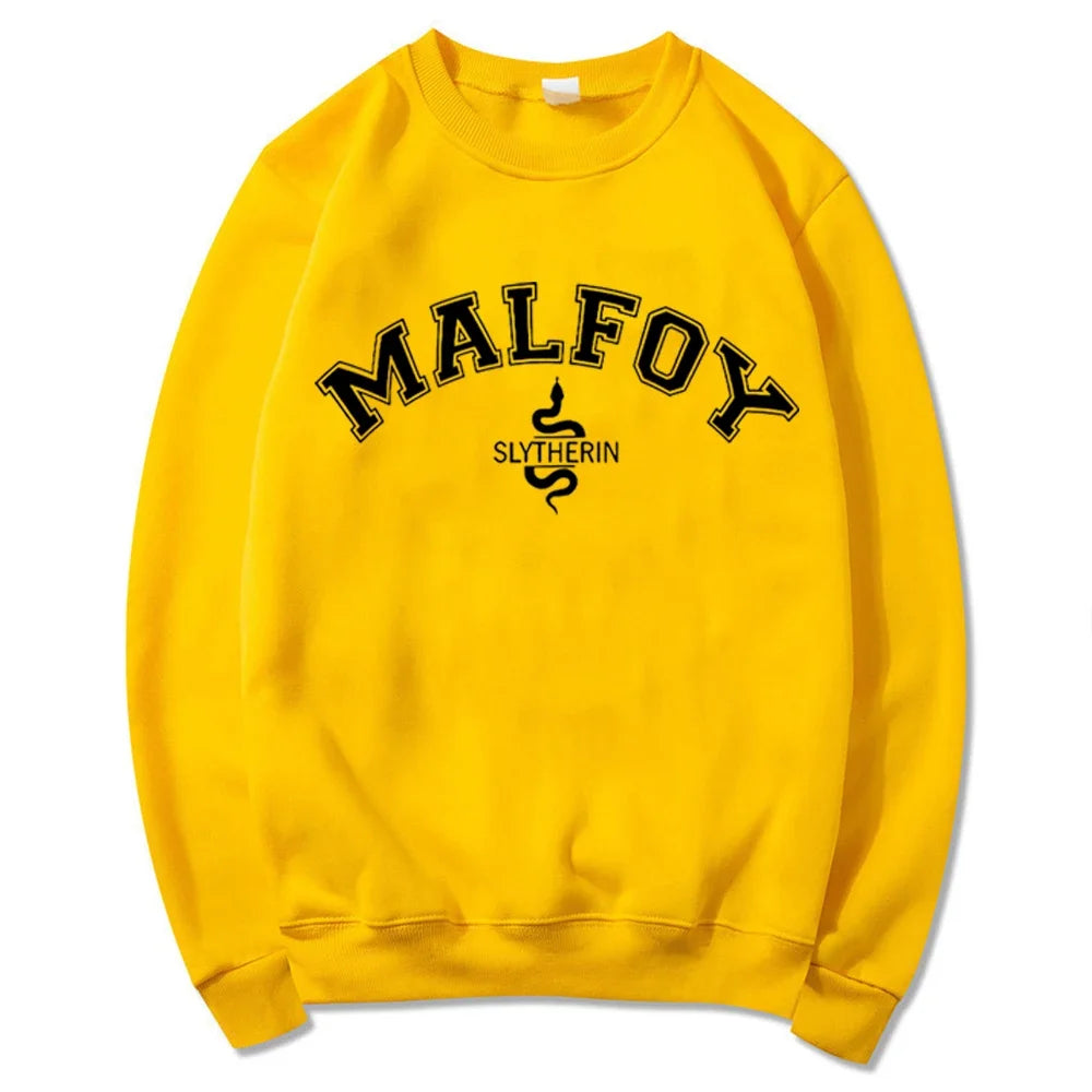 Malfoy Sweatshirt House Sweatshirts Dark Academia Crewneck College Sweatshirt Unisex Long Sleeve Pullover Autumn Winter Hoodies