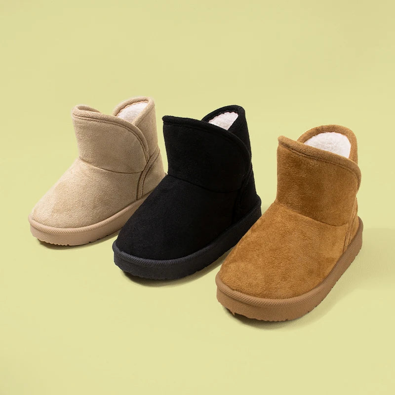 Toddlers Winter Casual  Outdoor Warm Short Boots Little Kids Suede Soft Sole Warm Shoes EKF82