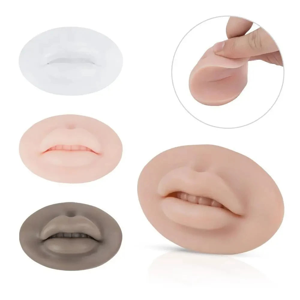 5D Silicone Tattoo Practice Fake Lips Silicone Realistic Lips Practice Module For Microblading Semi Permanent Make Up Supplies