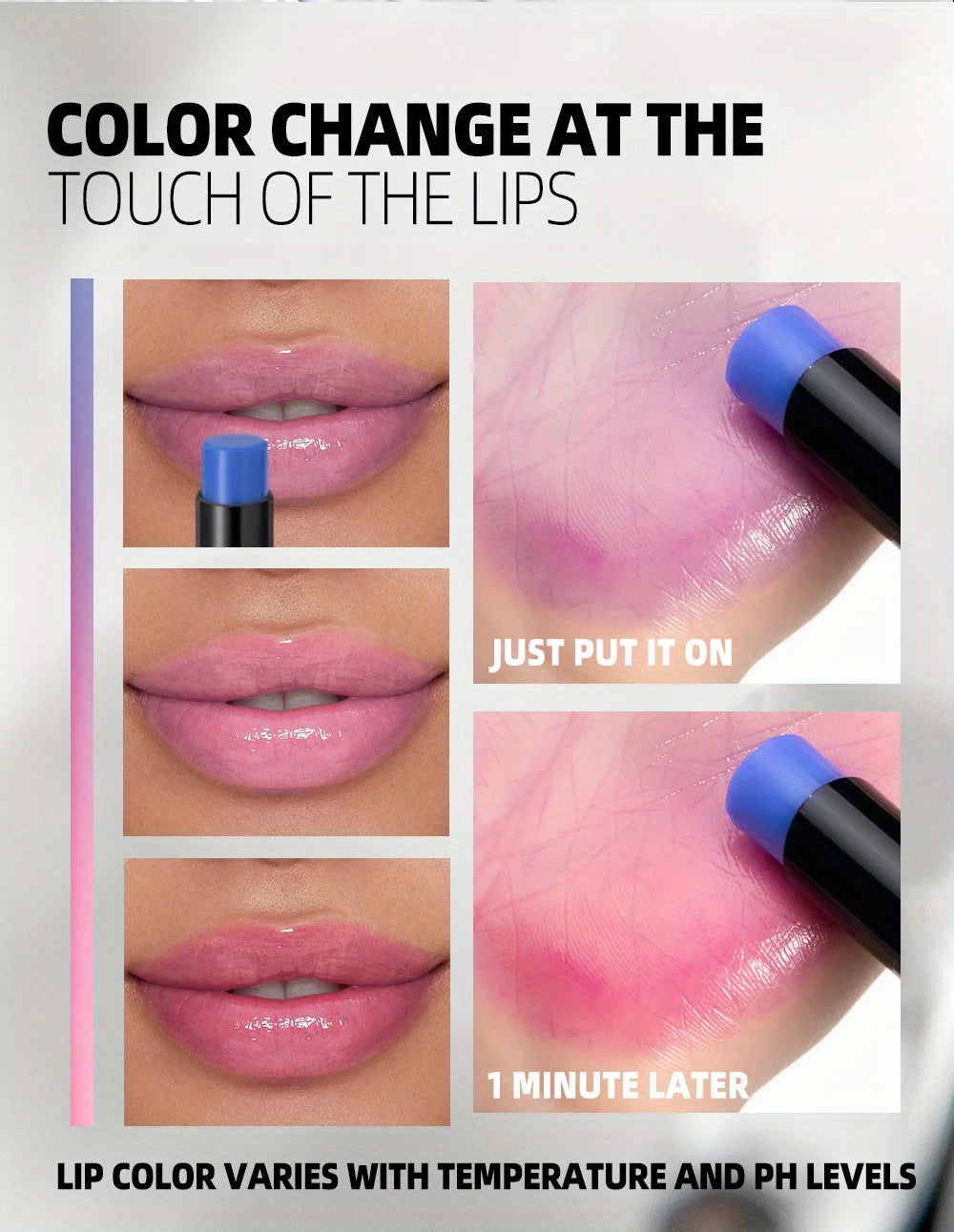 2Pcs/Set Magic Color Shift，Self-Adjusting Lipstick for Effortlessly Vibrant Lips, Color Change Lip Blam