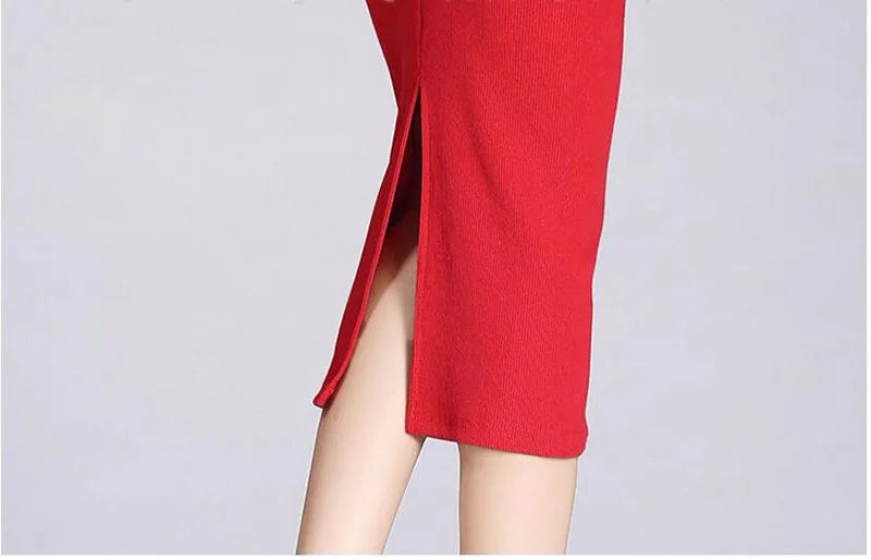 2024 Spring Autumn Long Pencil Skirts Women Sexy Slim Package Hip Maxi Skirt Lady Winter Sexy Chic Wool Rib Knit midi Skirt Saia