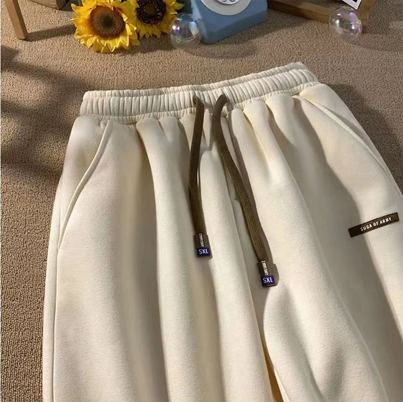 Fleece Sweatpants Women Winter Warm Casual Harem Pants Korean Fashion All Match Loose Thick Warm Trousers Female Autumn New
