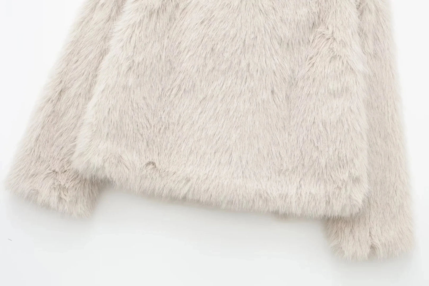 HH 2025 Winter Coats For Women Fashion New Faux Fur Long Sleeves Loose Coat Female Versatile High Street Women's Cardigan