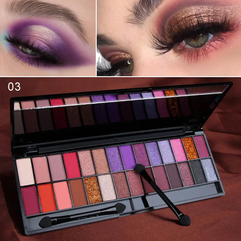 Cmaadu Makeup 28 Color Nude Eyeshadow Pallette Waterproof Eyeshadow Palette Lasting Make Up Brush Eye Shadow Palette Cosmetics
