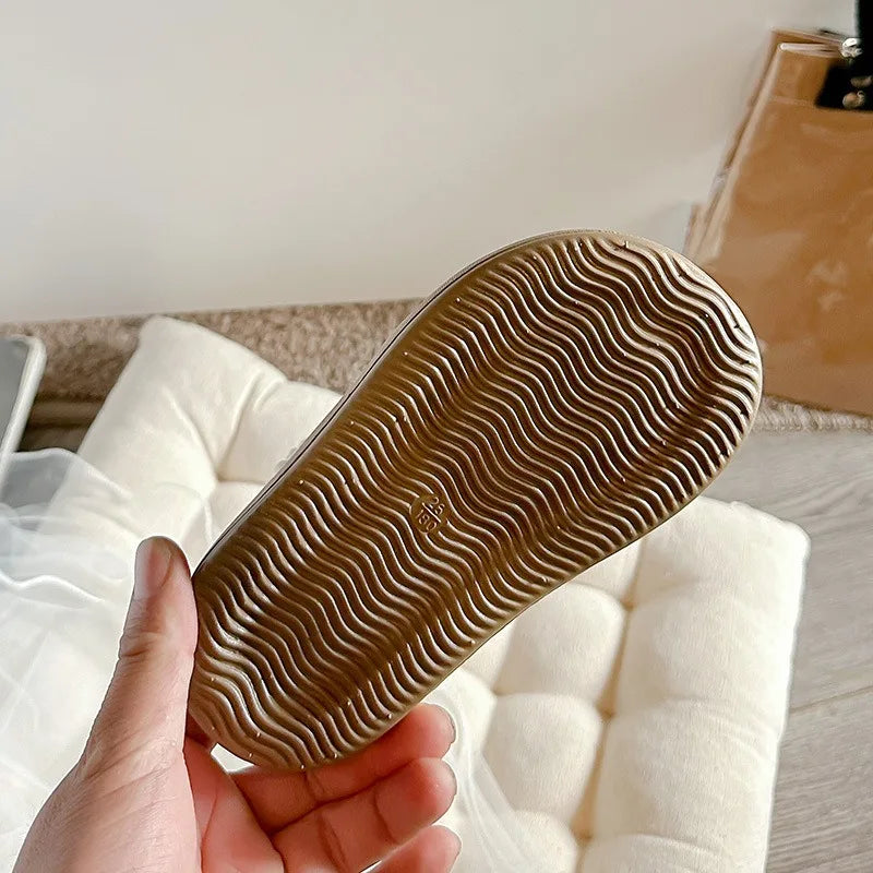 Girls' Sandals Open Toe Baby Shoes for Little Girls Sweet Casual Soft Sole Straight Strap Beach Slipper Flats Size 21-30