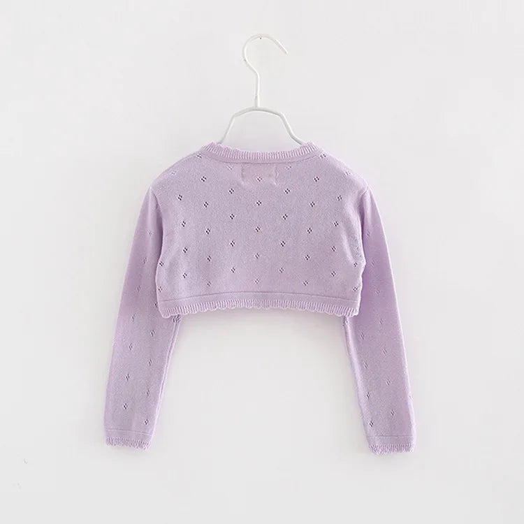 0 to 8 Years White Girls Cardigans Sweater Jacket Kids Girls Coat Outcoat Shawl Girls Clothing