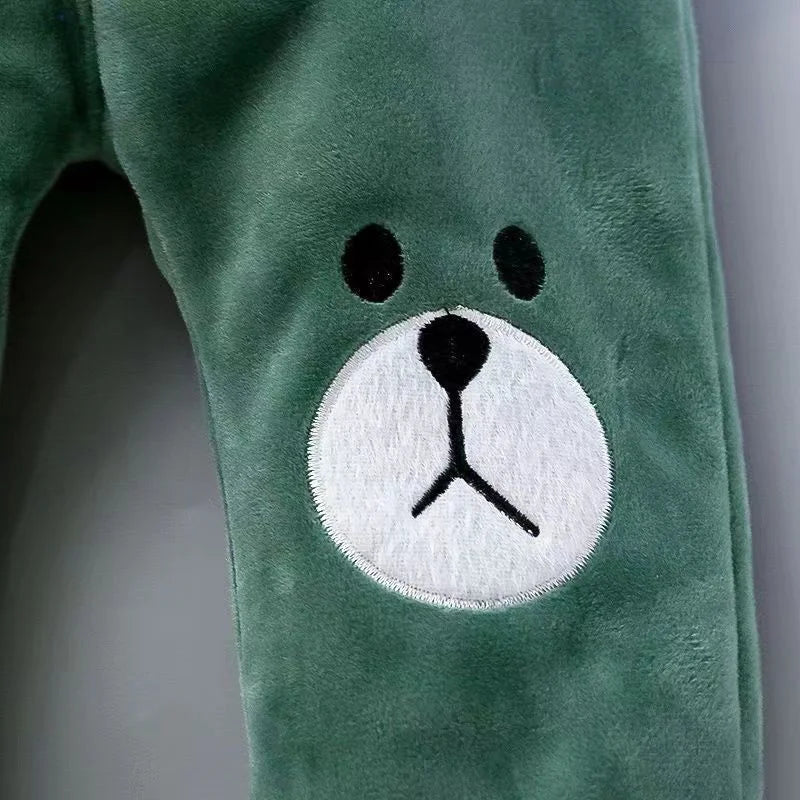 Boys Girls Padded Sets New Autumn Winter Children's Suits Kids Hooded Jackets+Pants 3Pcs Outfits Baby Spring Cartoon Clothing