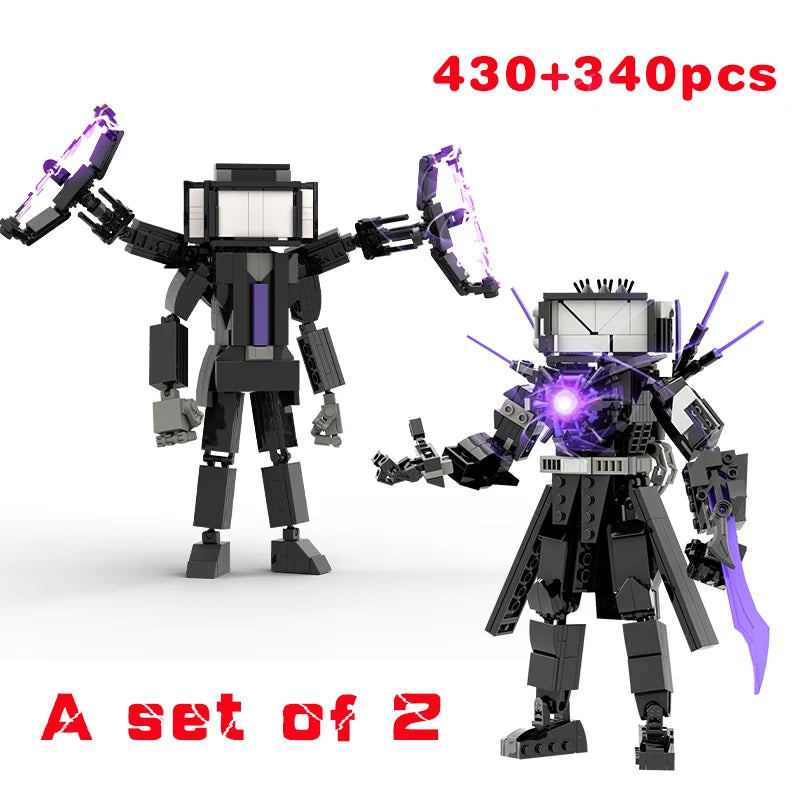 New Skibidi Toilete Building Block Titan Clock Man 2.0 TVman Speakerman Drill Man Bricks Model Toys for Kid Birthday Easter Gift